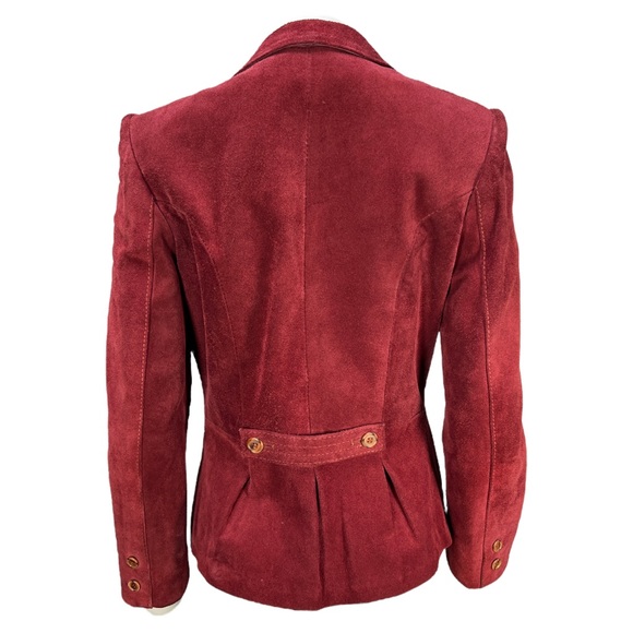 VTG 70's Burgundy/Maroon Suede WINLIT By Listeff Fashions Inc. Jacket VTG Sz 6 - Picture 5 of 12